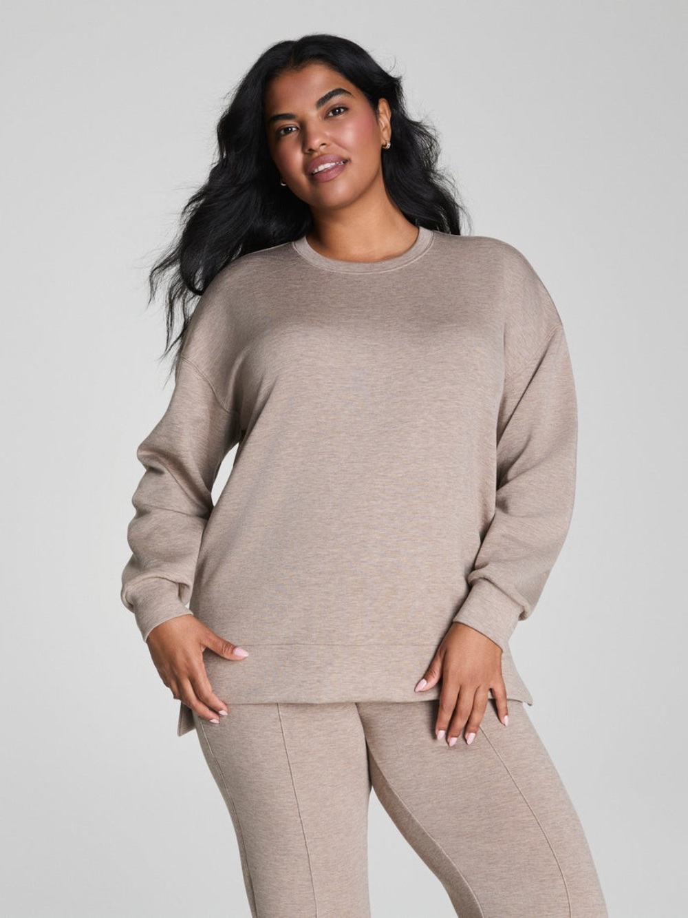 Relaxed Crewneck Sweater in Taupe SPANX NWT